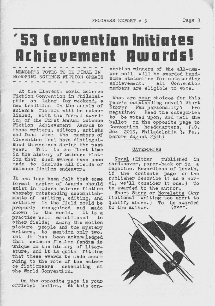 A Different View of the Early Hugo Awards (Part 1.)