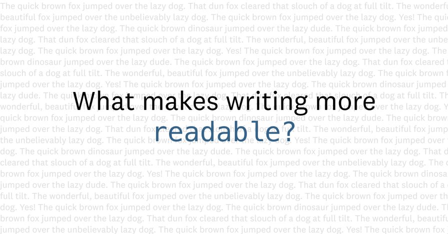 What makes writing more readable?