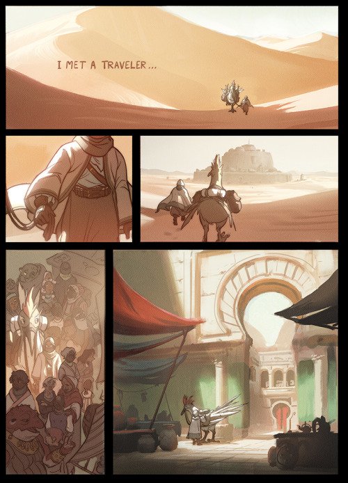 Ozymandias, illustrated by Justin Oaksford