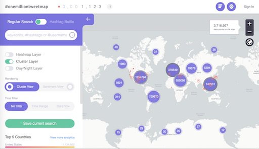 The one million tweet map #onemilliontweetmap