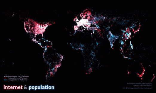 Visualizing the Global Digital Divide By Mapping Internet And Population — vis4.net