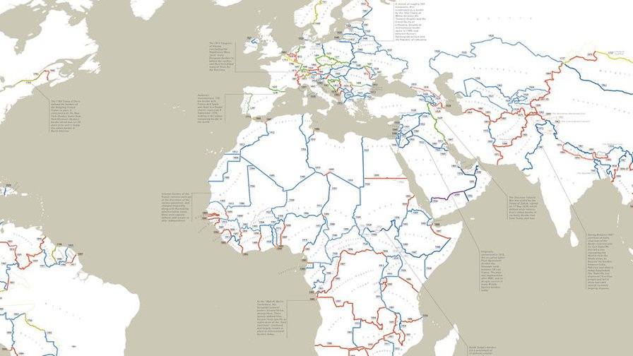 World map shows newest and oldest international borders