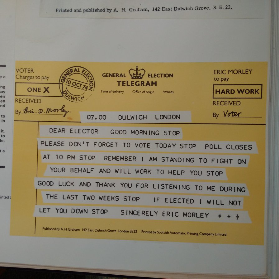 Good Morning leaflets from the era of telegrams