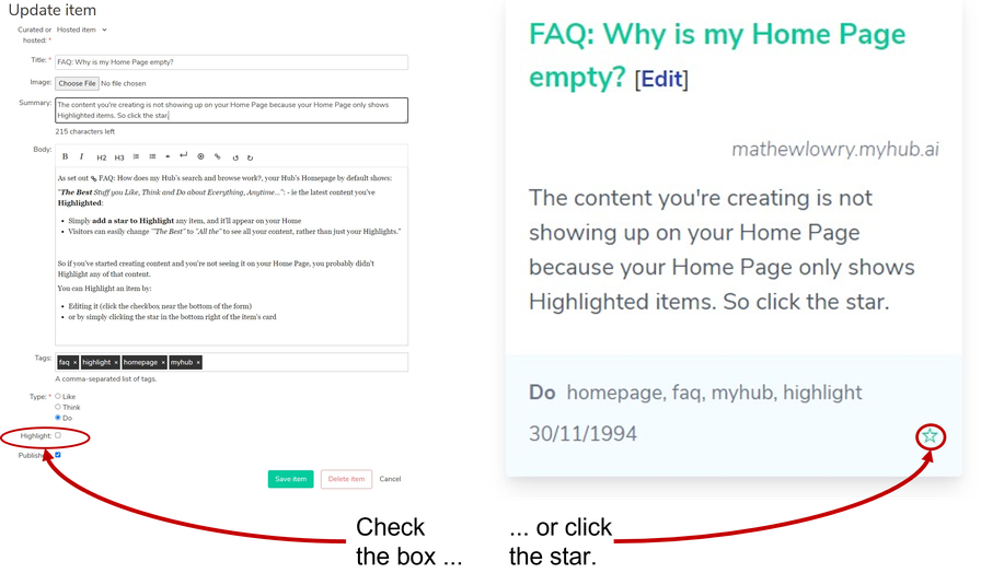 FAQ: Why is my Home Page empty? (deprecated)