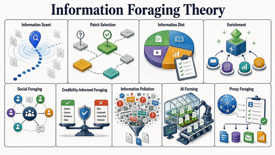 Information Foraging Theory: Why Users Hunt, Snack, Leave, and Farm Content