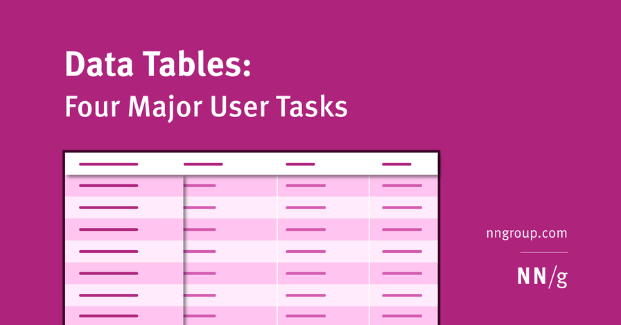 Data Tables: Four Major User Tasks