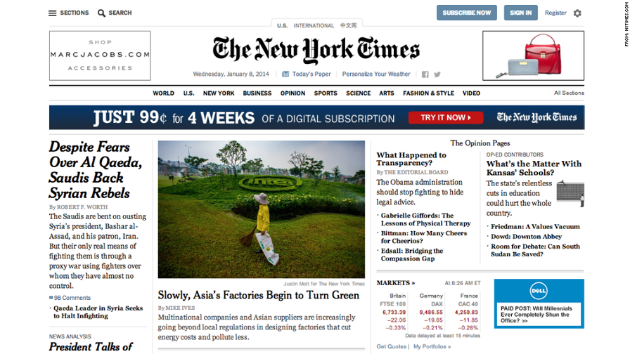 New York Times redesign