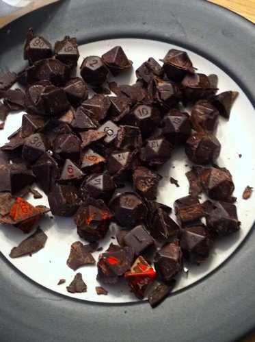 How to make chocolate icosahedra with numbers on