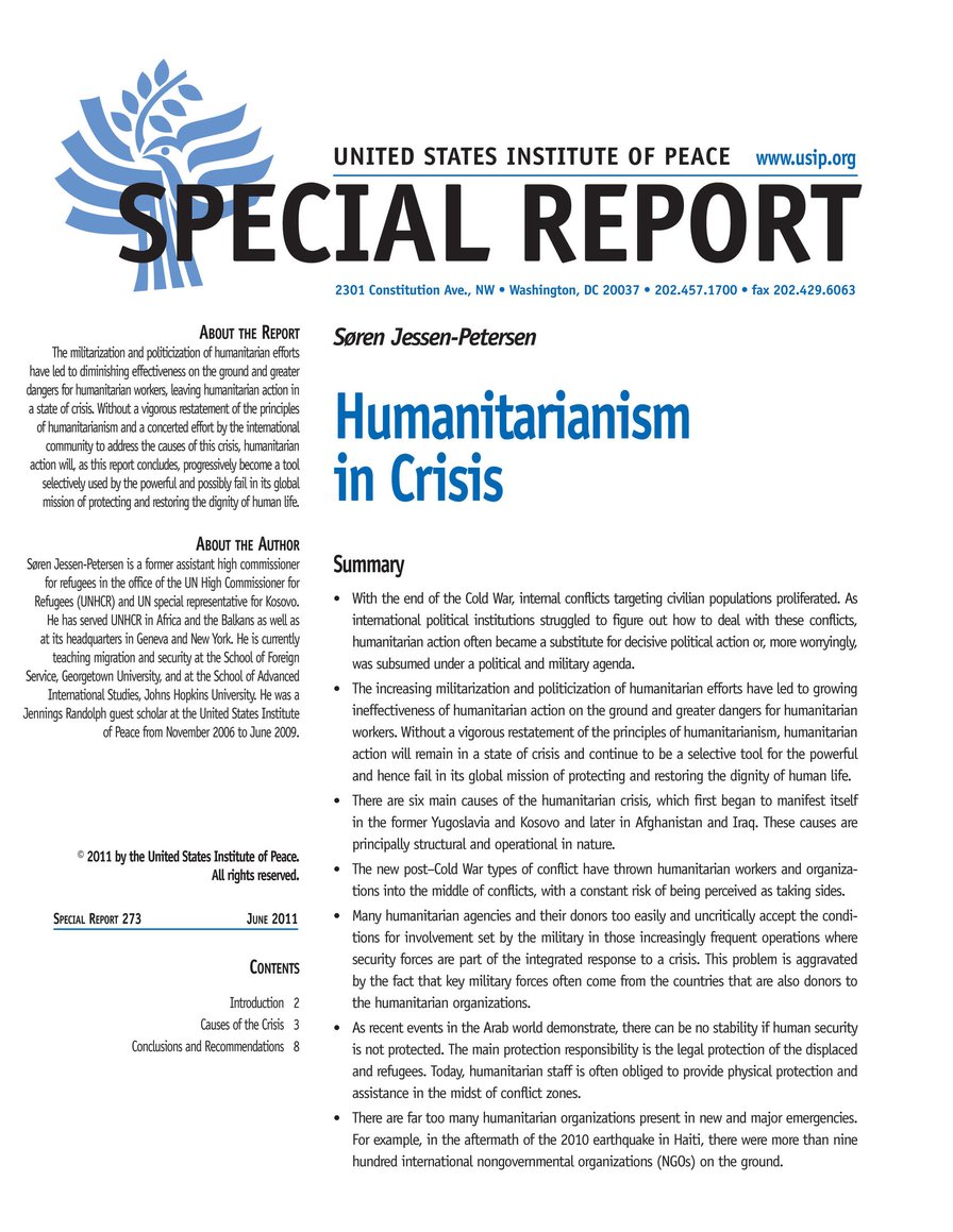 Humanitarianism in Crisis | United States Institute of Peace