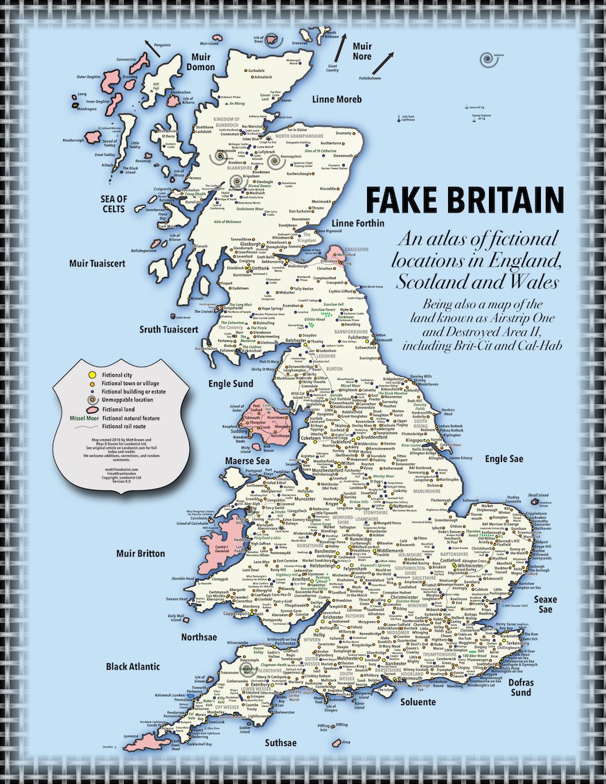 Fake Britain: A Map Of Fictional Locations In England, Scotland And Wales