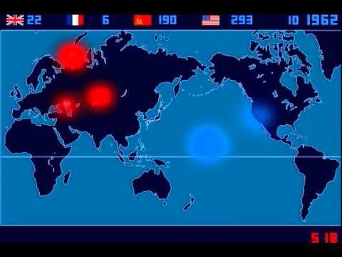 YouTube - A Time-Lapse Map of Every Nuclear Explosion Since 1945 - by Isao Hashimoto