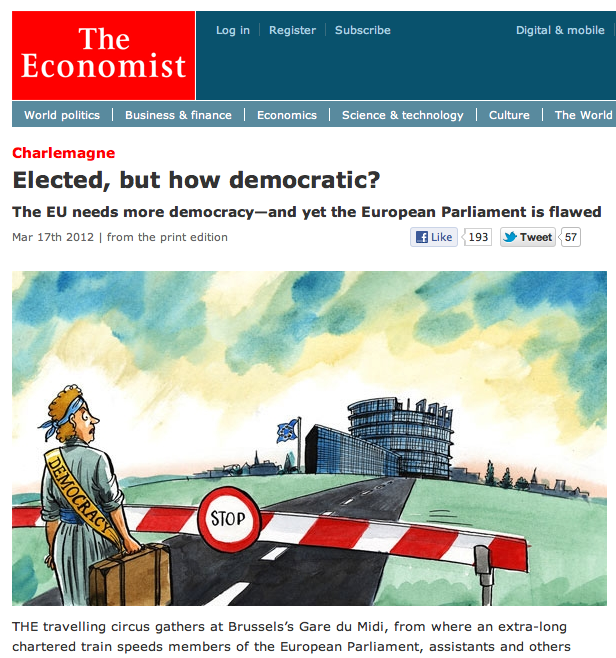 A few partial replies to Charlemagne from Jon Worth on the European Parliament