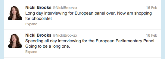 Right then, Nicki Brooks, Labour candidate for MEP in the East Midlands: what did you do?