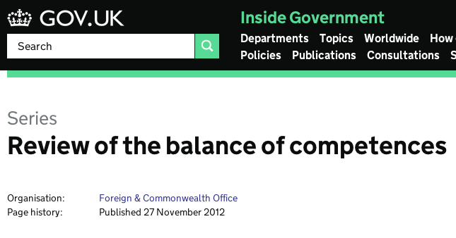 UK’s Balance of Competence Review first 6 documents look broadly sensible
